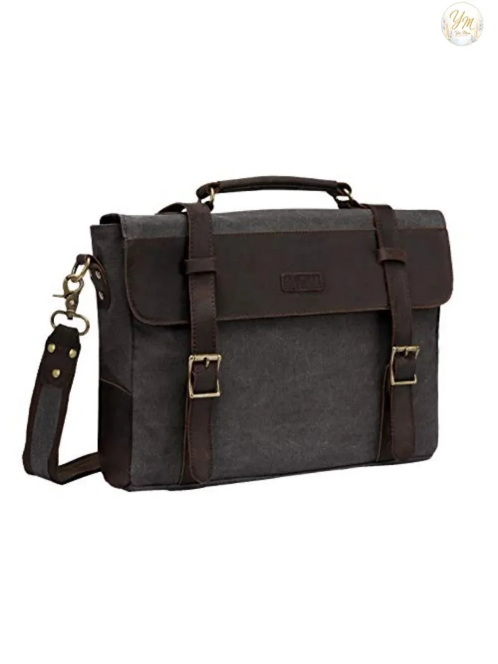 Vintage Canvas Leather Messenger Bag Laptop Satchel Shoulder Business Briefcase